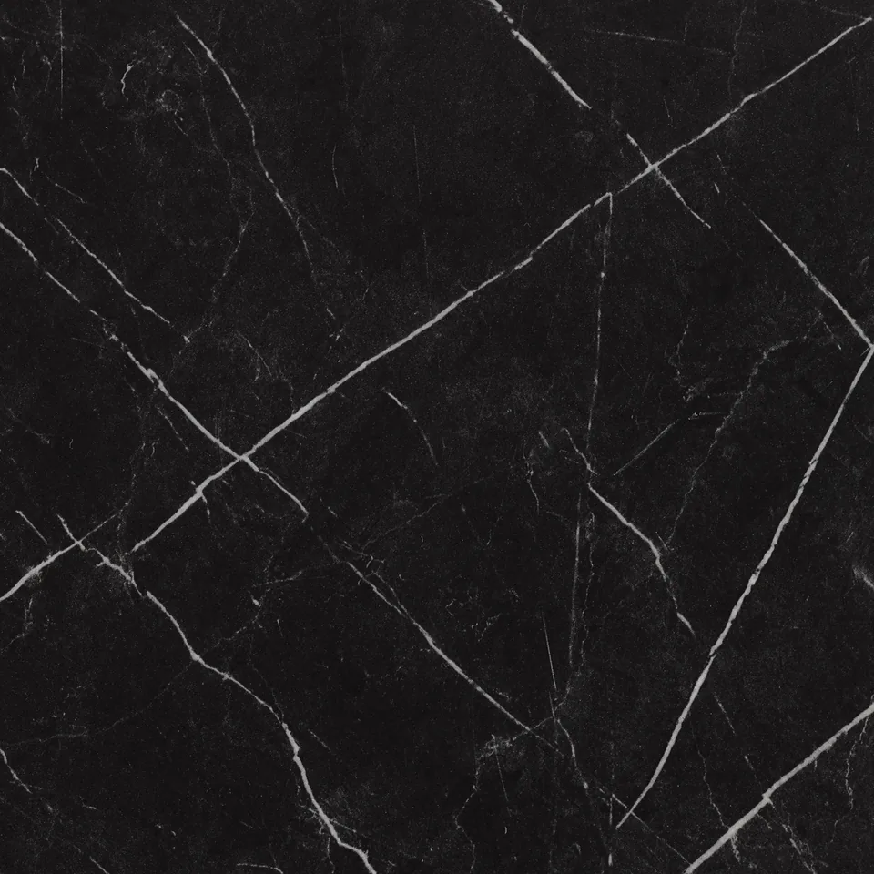 Large sample of the Nero Graphite Gloss 9485 marble inspired kitchen worktop finish