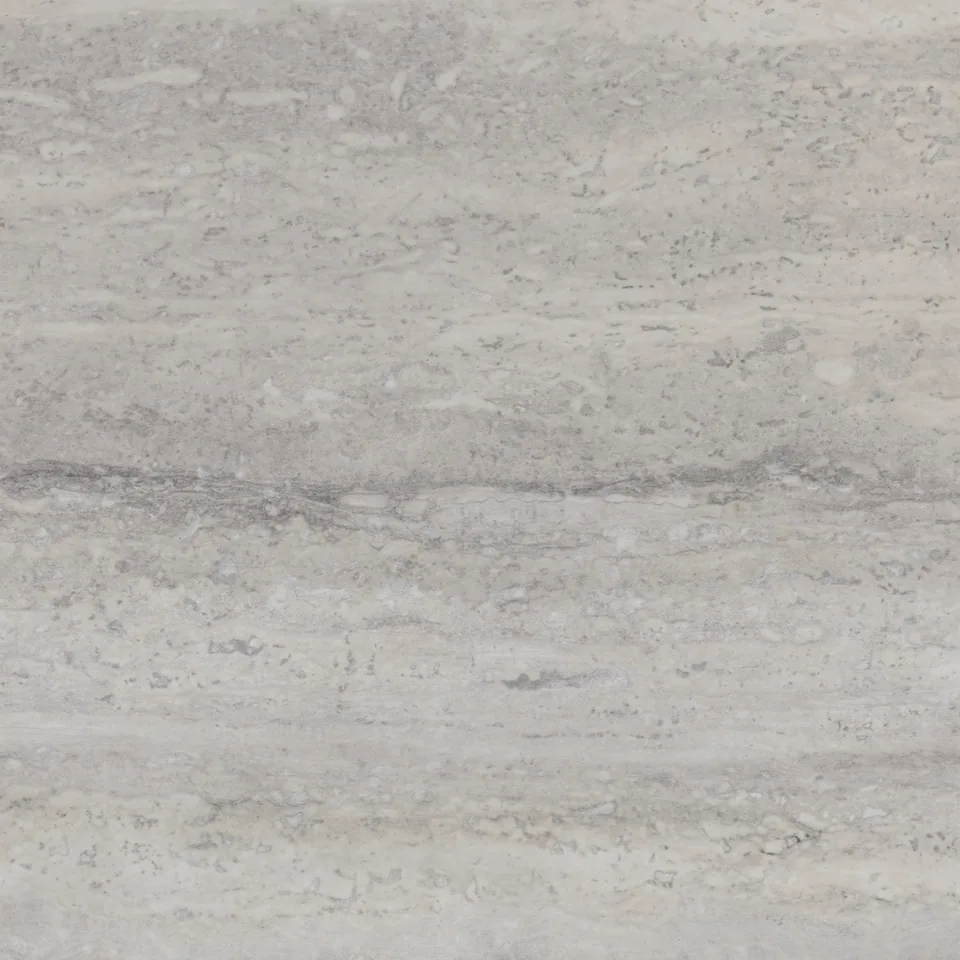 Large sample of the Travertine Silver Gloss 3458 stone inspired kitchen worktop finish